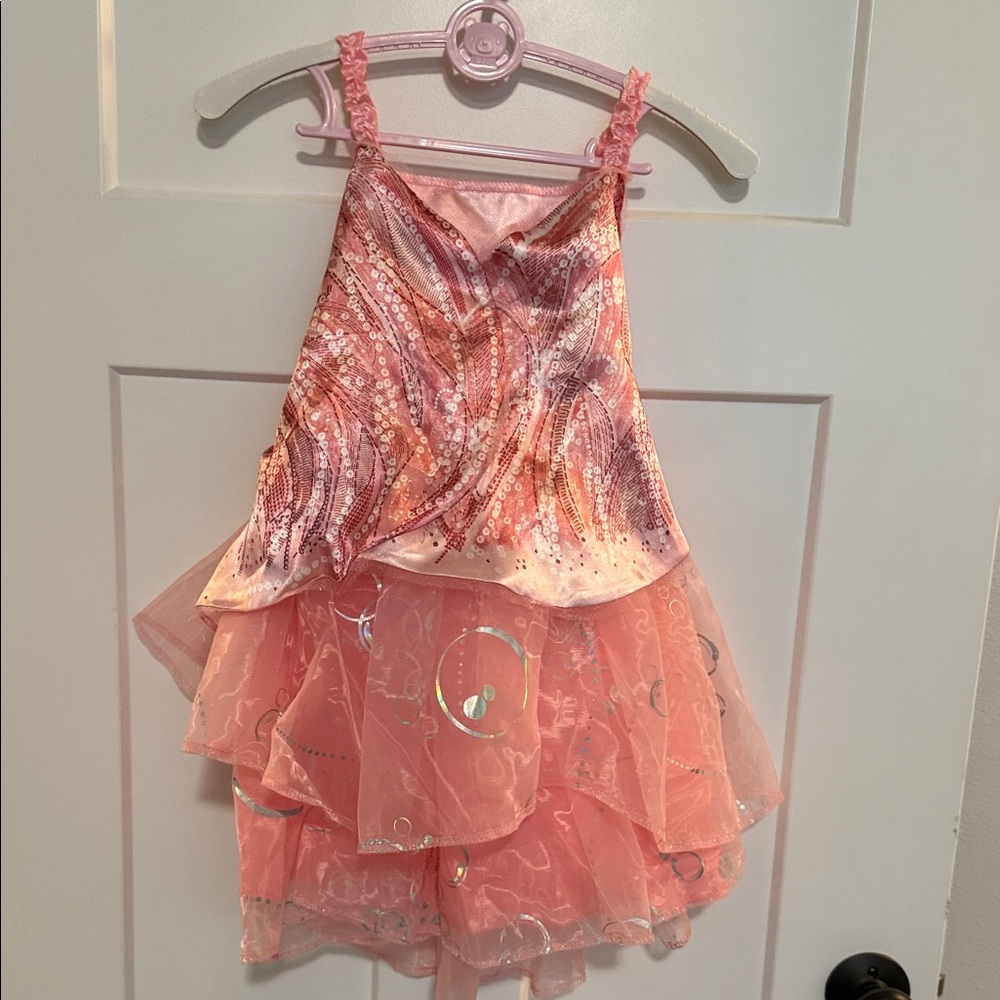 Glittery Pink Kids Dance Costume